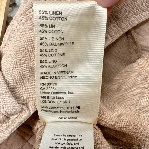 Free People Linen and Cotton Big Hit Slouch Pant in Prosecco. Button Fly. Small - Picture 12 of 15